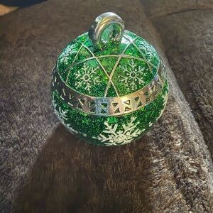 Green and Silver Holiday Ornament
